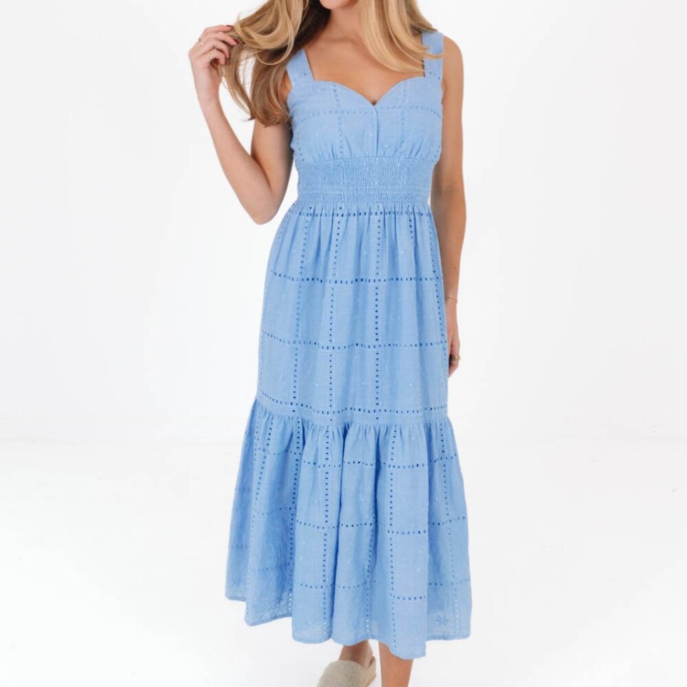 NWOT J.  Marie Presley Midi Dress Blue